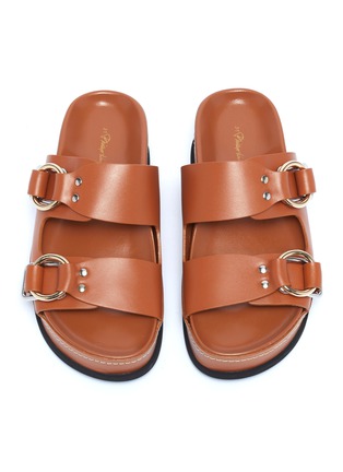细节 - 点击放大 - 3.1 PHILLIP LIM - 'Freida' buckled leather platform slide sandals