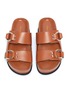 细节 - 点击放大 - 3.1 PHILLIP LIM - 'Freida' buckled leather platform slide sandals