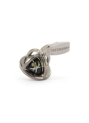 细节 - 点击放大 - TATEOSSIAN - 缟玛瑙及珍珠母贝星球纯银袖扣