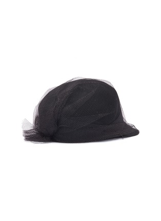 模特儿示范图 - 点击放大 - SENSI STUDIO - Meghan网纱外层羊毛毡棒球帽