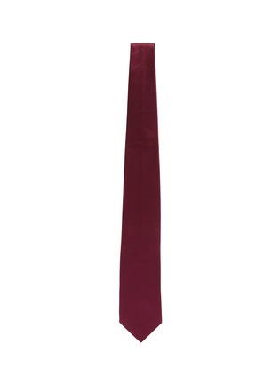 模特儿示范图 - 点击放大 - STEFANOBIGI MILANO - 十字纹拼色真丝领带