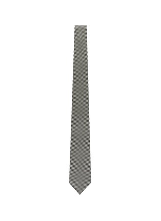 模特儿示范图 - 点击放大 - STEFANOBIGI MILANO - 拼色格纹真丝领带