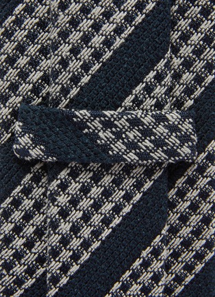 细节 - 点击放大 - STEFANOBIGI MILANO - 几何条纹真丝领带