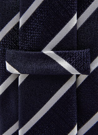 细节 - 点击放大 - STEFANOBIGI MILANO - 拼色条纹真丝领带