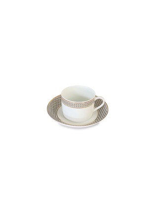 首图 –点击放大 - ANDRÉ FU LIVING - Vintage Modern几何图案茶杯套装－灰蓝色及金色