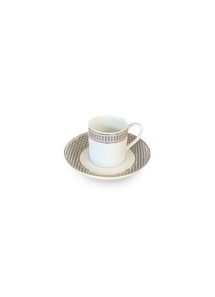 首图 –点击放大 - ANDRÉ FU LIVING - Vintage Modern几何图案咖啡杯套装－灰蓝色及金色