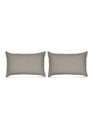 首图 –点击放大 - SOCIETY LIMONTA - Nap Twin几何图案苎麻枕套两件套－烟灰色