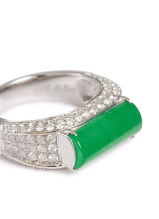 细节 - 点击放大 - SAMUEL KUNG - Diamond jade 18k white gold ring