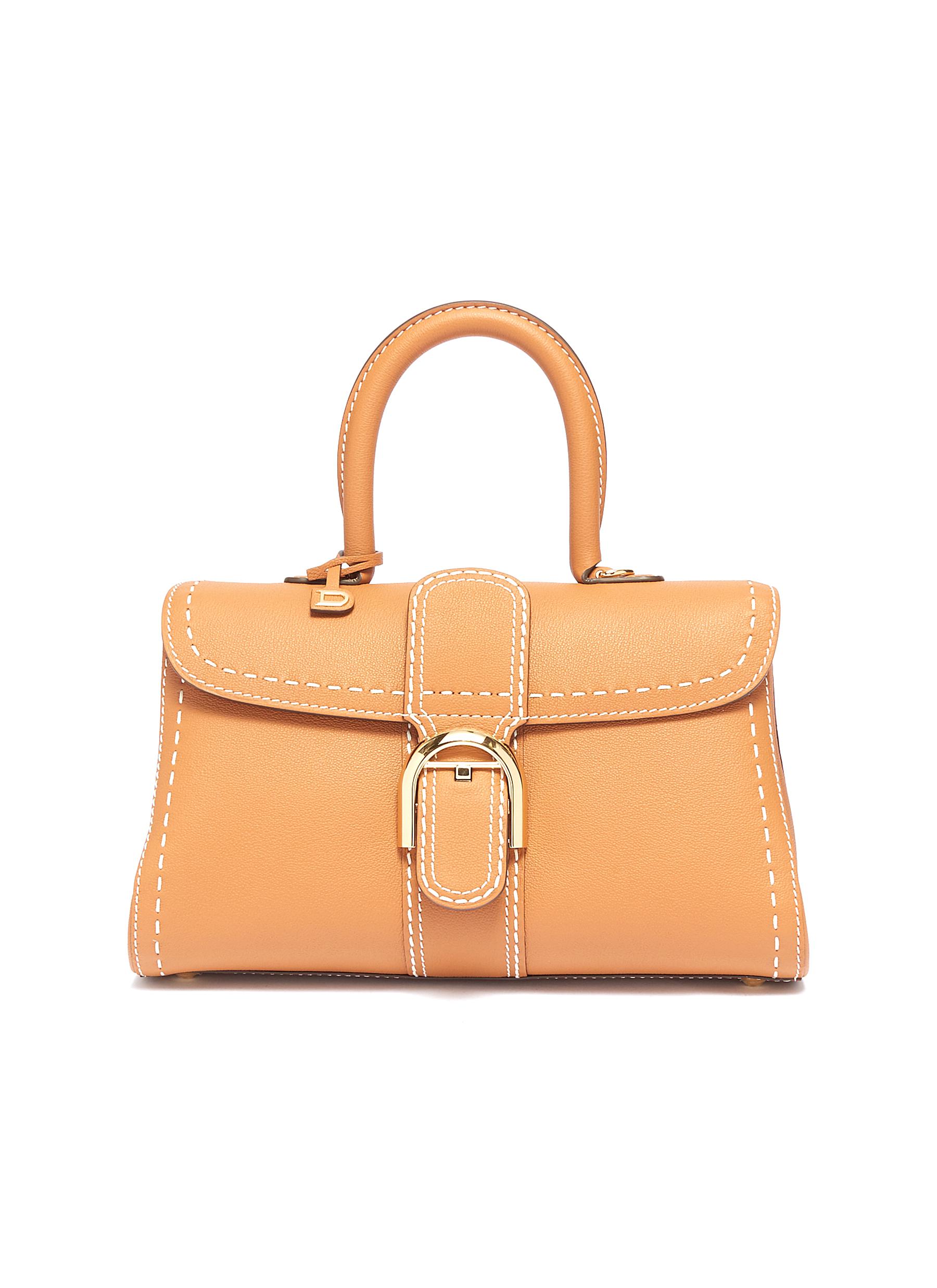 DELVAUX BRILLANT EAST/WEST车缝线小牛皮手提包