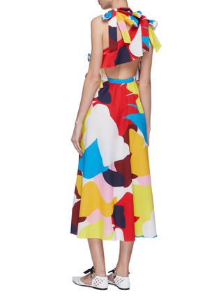 背面 - 点击放大 - Minki - Cutout back bow abstract print dress