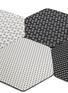 细节 –点击放大 - CHILEWICH - Hex六边形编织杯垫套装－黑色及白色