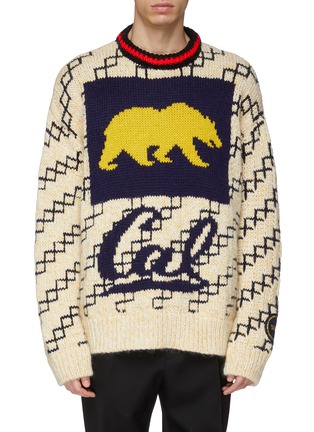 首图 - 点击放大 - CALVIN KLEIN 205W39NYC - x UC Berkeley加州灰熊几何图案混羊毛针织衫