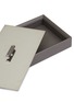 细节 –点击放大 - PINETTI - Iside金属顶盖小牛皮长方形收纳盒－深灰色（高版）