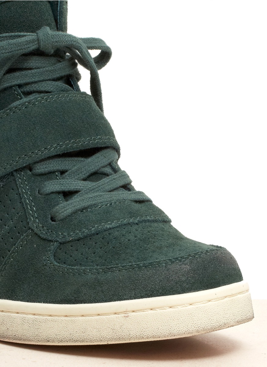 cool麂皮坡跟球鞋