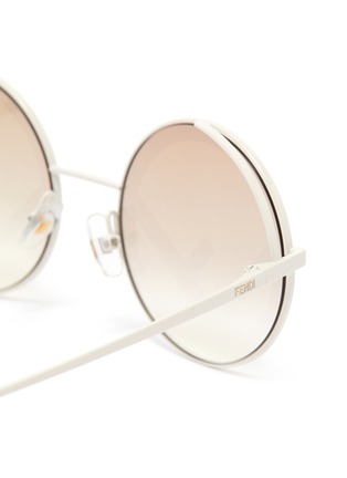 细节 - 点击放大 - FENDI - Fendirama品牌标志镜片圆框太阳眼镜