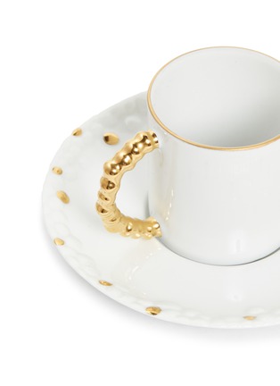 细节 –点击放大 - L'OBJET - x Haas Brothers Mojave镀金陶瓷浓缩咖啡杯套装－金色及白色