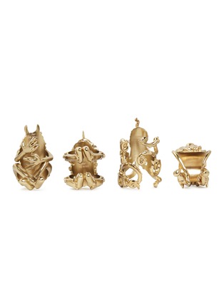  - L'OBJET - x Haas Brothers Monster Ball 黄铜餐巾环套装－金色