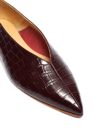 细节 - 点击放大 - AEYDE - Moa鳄鱼纹真皮尖头平底鞋