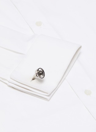 模特儿示范图 - 点击放大 - DEAKIN & FRANCIS - 可活动式万向节石英圆珠造型纯银袖扣