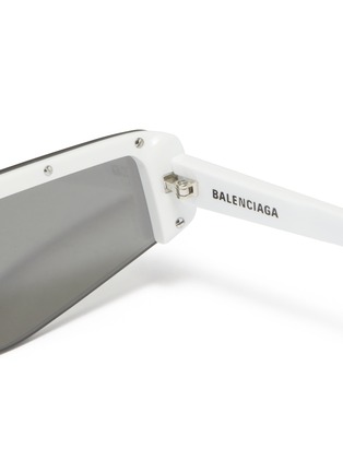 细节 - 点击放大 - BALENCIAGA - logo条纹几何镜面镜片太阳眼镜