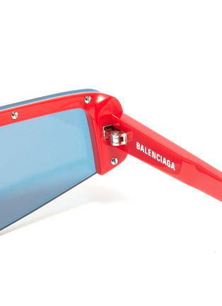 细节 - 点击放大 - BALENCIAGA - logo条纹几何镜面镜片太阳眼镜