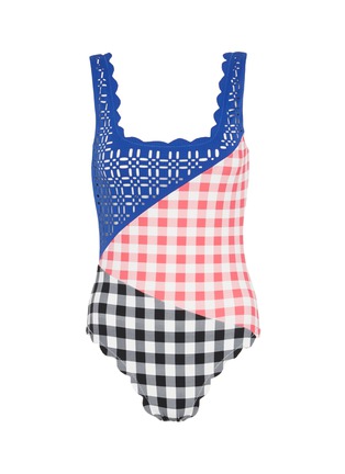 首图 - 点击放大 - MARYSIA - Wainscott拼接设计波浪边格纹连体泳衣