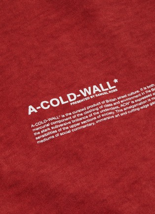  - A-COLD-WALL* - Mission statement品牌名称车缝线点缀纯棉T恤