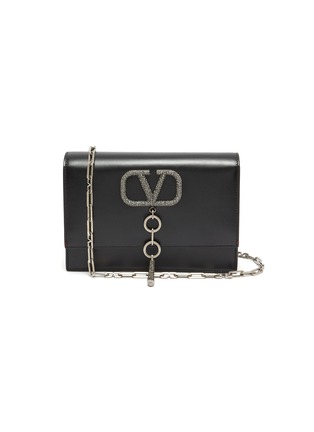 首图 - 点击放大 - VALENTINO GARAVANI - Valentino Garavani 'VCASE' Swarovski crystal chain small leather shoulder bag