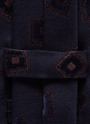 细节 - 点击放大 - LARDINI - 几何图案刺绣羊毛混丝领带