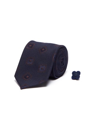 首图 - 点击放大 - LARDINI - 几何图案刺绣羊毛混丝领带