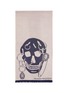 细节 - 点击放大 - ALEXANDER MCQUEEN - Chained Skull珠宝扣饰骷髅头提花羊毛围巾