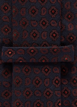 细节 - 点击放大 - ISAIA - 花卉刺绣羊毛混丝领带