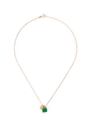 首图 - 点击放大 - SAMUEL KUNG - Jade lock pendant 18k rose gold necklace