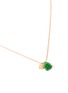 模特儿示范图 - 点击放大 - SAMUEL KUNG - Jade lock pendant 18k rose gold necklace