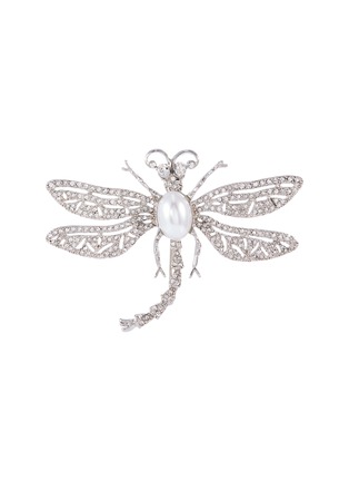 首图 - 点击放大 - KENNETH JAY LANE - 人造珍珠仿水晶点缀蜻蜓造型金属胸针