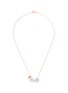 首图 - 点击放大 - SAMUEL KUNG - Double jade hoop pendant 18k rose gold necklace