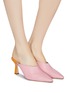 模特儿示范图 - 点击放大 - WANDLER - Lotte拼色牛皮高跟穆勒鞋