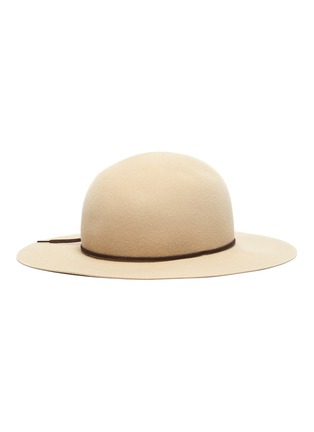模特儿示范图 - 点击放大 - MAISON MICHEL - New Alice可收纳式编绳帽带兔毛毡圆顶帽