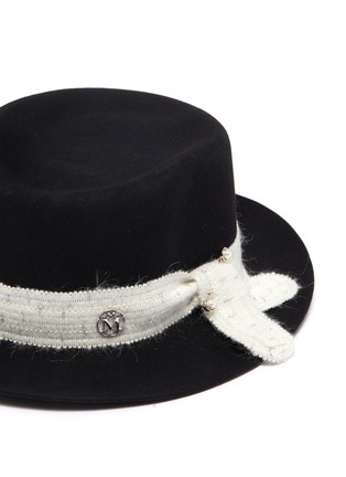 细节 - 点击放大 - MAISON MICHEL - Ed人造珍珠编织帽带兔毛毡帽