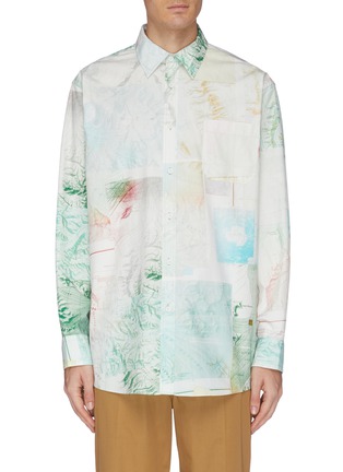 首图 - 点击放大 首图 - 点击放大 - Acne Studios - oversize地图印花水洗衬衫
