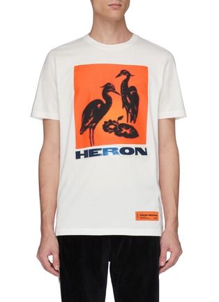 首图 - 点击放大 - HERON PRESTON - 品牌名称胶带设计及苍鹭印花纯棉T恤