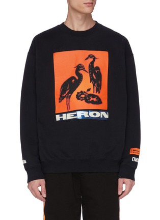 首图 - 点击放大 - HERON PRESTON - 品牌名称胶带设计及苍鹭印花纯棉卫衣
