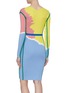 背面 - 点击放大 - ZI II CI IEN - 抽象拼色条纹V领针织连衣裙