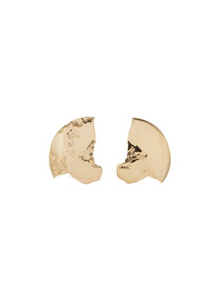 首图 - 点击放大 - SARAH & SEBASTIAN - 'Chasm Disc' 10k yellow gold mismatched stud earrings