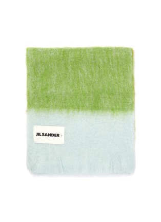 细节 - 点击放大 - JIL SANDER - 拼色设计品牌标志马海毛混羊毛围巾