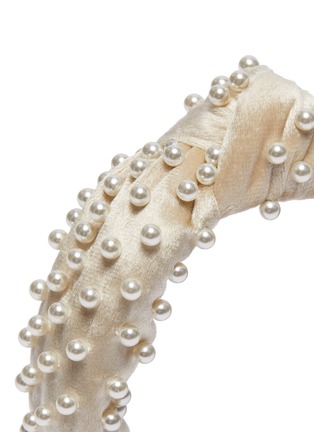 细节 - 点击放大 - LELE SADOUGHI - 人造珍珠扭结天鹅绒发箍