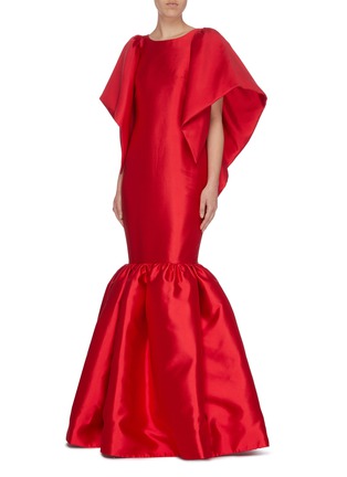 模特儿示范图 - 点击放大 - LEAL DACCARETT - Palermo喇叭袖露背鱼尾礼服裙