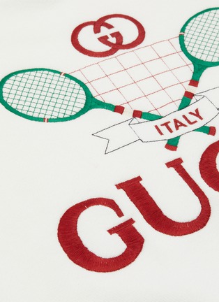  - GUCCI - 品牌标志及网球拍刺绣纯棉卫衣