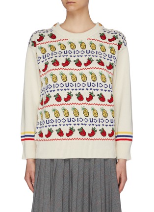 首图 - 点击放大 - GUCCI - 品牌名称草莓菠萝嵌花针织衫