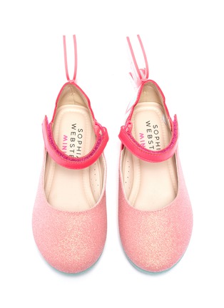 模特儿示范图 - 点击放大 - SOPHIA WEBSTER - Chiara幼儿款立体蝴蝶翅膀真皮玛丽珍鞋